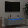 Image de vidaXL Meuble TV avec lumières LED sonoma gris 75x35,5x25 cm