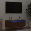Image de vidaXL Meuble TV avec lumières LED chêne marron 75x35,5x25 cm