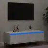 Image de vidaXL Meuble TV avec lumières LED blanc 100X35,5x25 cm