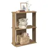 Image de vidaXL Bibliothèque à 3 niveaux chêne artisanal 60x30x80 cm