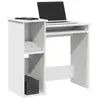 Image de vidaXL Bureau avec étagères blanc 84x40x78 cm bois d'ingénierie