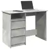 Image de vidaXL Bureau gris béton 102x50x75 cm bois d'ingénierie
