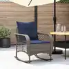 Image de vidaXL Chaise à bascule de jardin avec coussins gris résine tressée