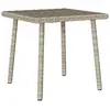 Image de vidaXL Table basse de jardin rectangulaire gris clair résine tressée