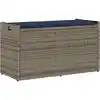 Image de vidaXL Banc de rangement extérieur coussin gris 100 cm résine tressée