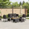 Image de vidaXL Ensemble de canapé de jardin 6 pc Noir polyrotin
