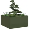 Image de vidaXL Jardinière vert olive 80x80x40 cm acier laminé à froid