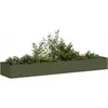 Image de vidaXL Jardinière vert olive 360x80x40 cm acier