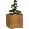 Image de vidaXL Jardinière rouillé 80x80x80 cm acier inoxydable