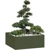 Image de vidaXL Jardinière vert olive 100x100x40 cm acier