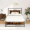 Image de vidaXL Cadre de lit sans matelas chêne fumé 100x200 cm bois ingénierie