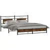 Image de vidaXL Cadre de lit sans matelas chêne fumé 160x200 cm bois ingénierie
