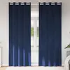 Image de vidaXL Rideaux occultants 2 pcs Bleu foncé 140 x 260 cm Velours