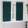 Image de vidaXL Rideaux occultants 2 pcs Vert foncé 140 x 175 cm Velours