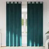 Image de vidaXL Rideaux occultants 2 pcs Vert foncé 140 x 225 cm Velours