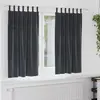 Image de vidaXL Rideaux occultants 2 pcs Gris foncé 140 x 175 cm Velours
