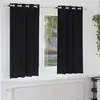 Image de vidaXL Rideaux occultants avec anneaux 2 pcs Noir 175 x 140 cm