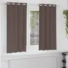 Image de vidaXL Rideaux occultants avec anneaux 2 pcs Marron foncé 175 x 140 cm