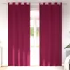 Image de vidaXL Rideaux occultants avec anneaux 2 pcs Bordeaux 225 x 140 cm