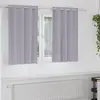 Image de vidaXL Rideaux occultants avec anneaux 2 pcs Gris métal 140 x 140 cm
