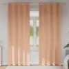 Image de vidaXL Rideaux occultants avec anneaux 2 pcs Marron Clair 225 x 140 cm