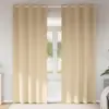 Image de vidaXL Rideaux occultants avec anneaux 2 pcs Crème 260 x 140 cm