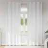 Image de vidaXL Rideaux occultants avec anneaux 2 pcs Blanc pur 245 x 140 cm