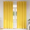 Image de vidaXL Rideaux occultants avec anneaux 2 pcs Jaune moutarde