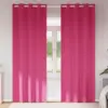 Image de vidaXL Rideaux occultants avec anneaux 2 pcs Rose vif 260 x 140 cm