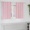 Image de vidaXL Rideaux occultants avec anneaux 2 pcs Rose bébé 140 x 140 cm