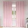 Image de vidaXL Rideaux occultants avec anneaux 2 pcs Rose bébé 245 x 140 cm