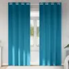 Image de vidaXL Rideaux occultants avec anneaux 2 pcs Turquoise 260 x 140 cm
