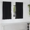 Image de vidaXL Rideaux occultants avec anneaux 2 pcs Noir 140 x 140 cm