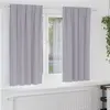 Image de vidaXL Rideaux occultants avec anneaux 2 pcs Gris métal 175 x 140 cm