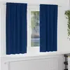 Image de vidaXL Rideaux occultants avec anneaux 2 pcs Bleu foncé 175 x 140 cm