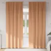 Image de vidaXL Rideaux occultants avec anneaux 2 pcs Marron Clair 225 x 140 cm