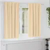 Image de vidaXL Rideaux occultants avec anneaux 2 pc Crème 175 x 140 cm