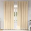 Image de vidaXL Rideaux occultants avec anneaux 2 pcs Crème 225 x 140 cm