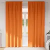 Image de vidaXL Rideaux occultants avec anneaux 2 pcs Orange vif 225 x 140 cm