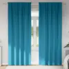 Image de vidaXL Rideaux occultants avec anneaux 2 pcs Turquoise 260 x 140 cm