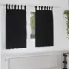 Image de vidaXL Rideaux occultants avec anneaux 2 pcs Noir 140 x 140 cm
