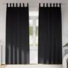 Image de vidaXL Rideaux occultants avec anneaux 2 pc Noir 225 x 140 cm