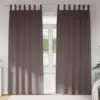 Image de vidaXL Rideaux occultants avec anneaux 2 pcs Marron foncé 225 x 140 cm