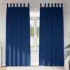 Image de vidaXL Rideaux occultants avec anneaux 2 pcs Bleu foncé 245 x 140 cm