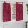 Image de vidaXL Rideaux en velours 2 pcs Rouge bordeaux 175 x 140 cm Velours