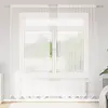 Image de vidaXL Rideau en Dentelle Floral Blanc 200 x 150 cm Polyester