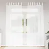 Image de vidaXL Rideau en Voile 2 pcs Blanc 225 x 140 cm Polyester