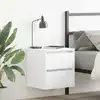 Image de vidaXL Tables de chevet murales 2 pcs blanc 38x34x40 cm