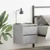 Image de vidaXL Table de chevet murale gris béton 38x34x40 cm