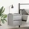 Image de vidaXL Tables de chevet murales 2 pcs gris béton 38x34x40 cm